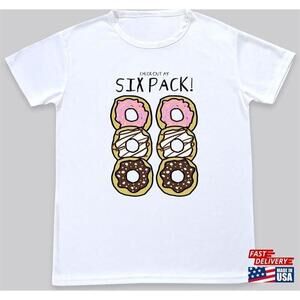 Funny Donut Tshirt Dri Fit Graphic Tee Active Running Sports Gym Six Pack